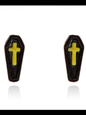 Coffin Earrings with Cross